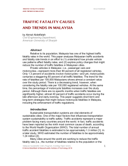 traffic fatality causes and trends in malaysia