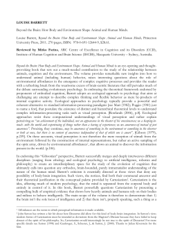 Beyond the Brain-How Body and Environment Shape Animal and