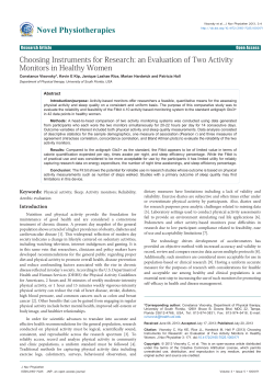 Choosing Instruments for Research: an Evaluation of Two Activity