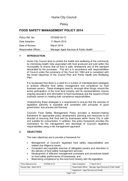 food safety management policy