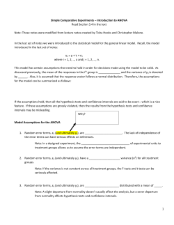 Simple Comparative Experiments &ndash; Introduction to ANOVA Read