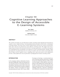 Cognitive Learning Approaches to the Design of Accessible E