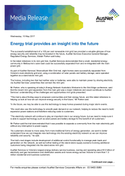 Energy trial provides an insight into the future