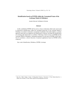 Identification based on ENTER within the Conceptual Frame of the