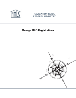 Manage MLO Registrations - NMLS Federal Registry Resource Center
