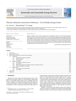 Thermo chemical conversion of biomass &ndash; Eco friendly energy routes