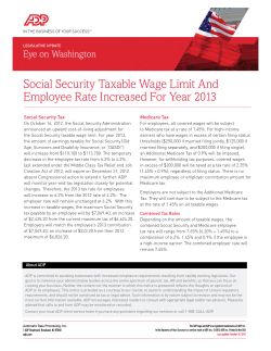 Social Security Taxable Wage Limit And Employee Rate