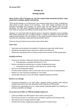 Strategy Update Announcement