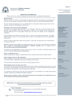 Form 3 - Extention of time to hold AGM