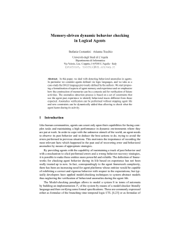 Memory-driven dynamic behavior checking in Logical Agents