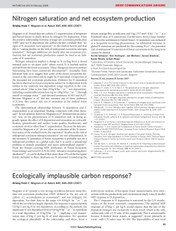 Nitrogen saturation and net ecosystem production