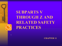 Subparts V through Z and Related Safety Practices