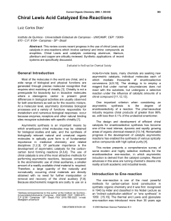 Chiral Lewis Acid Catalyzed Ene-Reactions