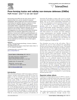 Pore-forming toxins and cellular non-immune defenses