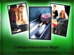 College Information Night - Palisades School District
