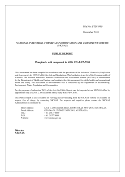 Appendix C: Environmental Fate and Ecotoxicological