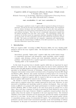 Cognitive skills of experienced software developer: Delphi study