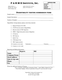 Digestibility testing submission form