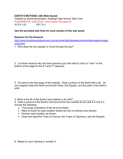 EARTH`S MOTIONS LAB (Web Quest) Created by Daniel