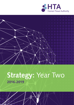 Strategy: Year Two - Human Tissue Authority