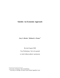 Suicide: An Economic Approach