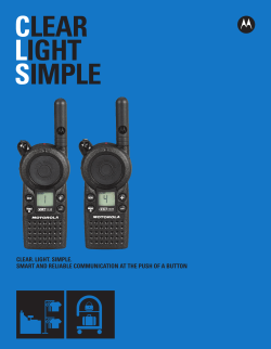 CLS Series Radio: Clear. Light. Simple.