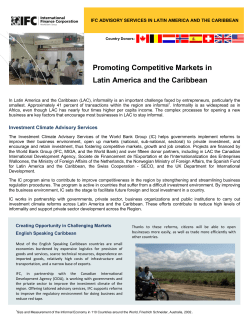 Promoting Competitive Markets in Latin America and the Caribbean