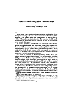 Notes on Methemoglobin Determination