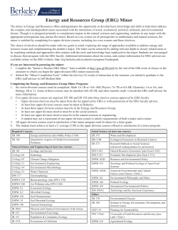 Energy and Resources Group (ERG) Minor