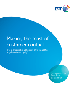 Making the most of customer contact