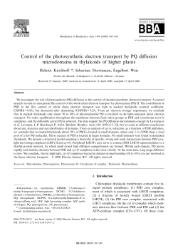 Control of the photosynthetic electron transport by PQ diffusion