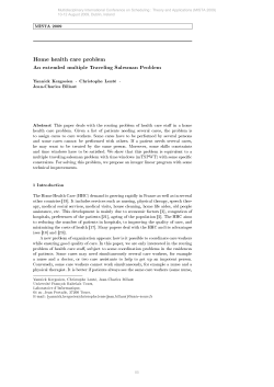 Home health care problem