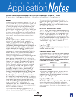 Abstract Introduction Preparation of Solutions and Buffers Genomic