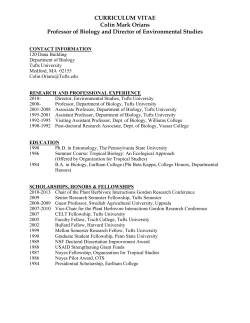 CURRICULUM VITAE Colin Mark Orians Professor of Biology and