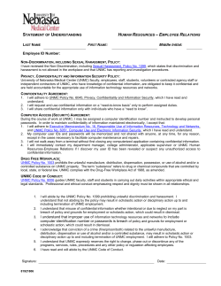 Statement of Understanding - University of Nebraska Medical Center