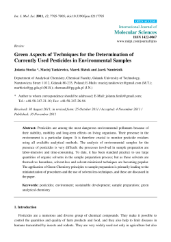 Green Aspects of Techniques for the Determination of