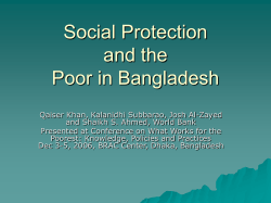 Social Protection and the Poor in Bangladesh
