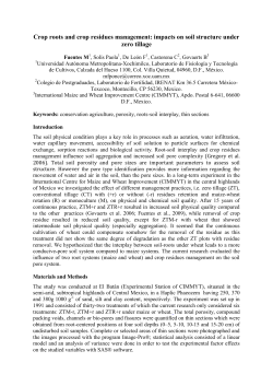 Crop roots and crop residues management: impacts on soil