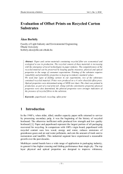 Evaluation of Offset Prints on Recycled Carton Substrates