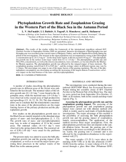 Phytoplankton Growth Rate and Zooplankton Grazing in the Western