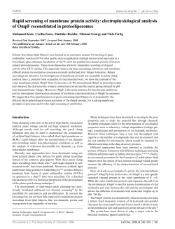 Rapid screening of membrane protein activity: electrophysiological