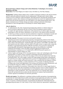 Climate Change and Carbon Reduction