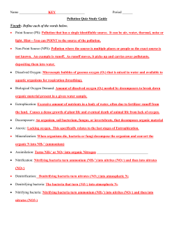 Pollution Quiz Study Guide Checklist key