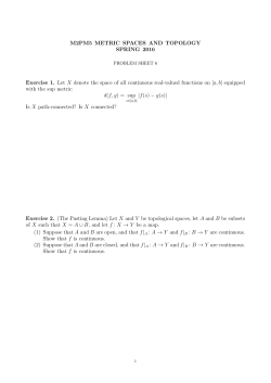 M2PM5 METRIC SPACES AND TOPOLOGY SPRING 2016 Exercise