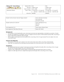 Page of 14 BIO 105 F 2017 70650 Blood Glucose Lab 160815.1.doc