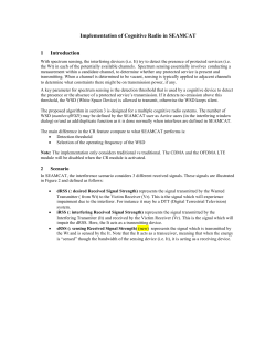 Implementation of Cognitive Radio in SEAMCAT