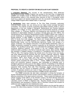 PROPOSAL TO CREATE A CENTER FOR MOLECULAR PLANT
