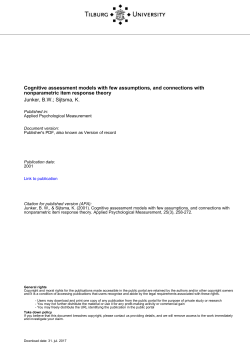 Tilburg University Cognitive assessment models