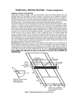 TENNIS BALL SERVING MACHINE - City, University of London