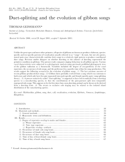 Duet-splitting and the evolution of gibbon songs